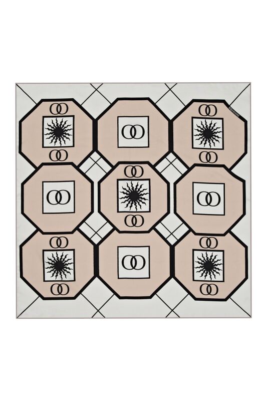 Vitrail Silk Scarf Beige - 1
