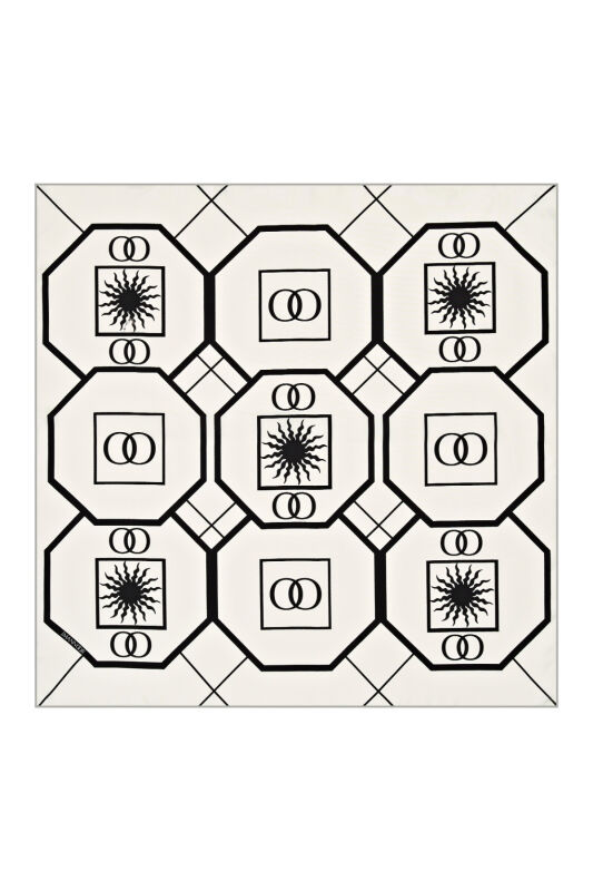 Vitrail Silk Scarf White - 1