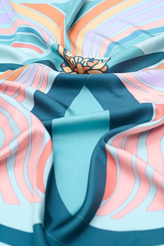 Water Fringe Silk Scarf Mint - 3