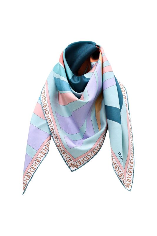 Water Fringe Silk Scarf Mint - 4