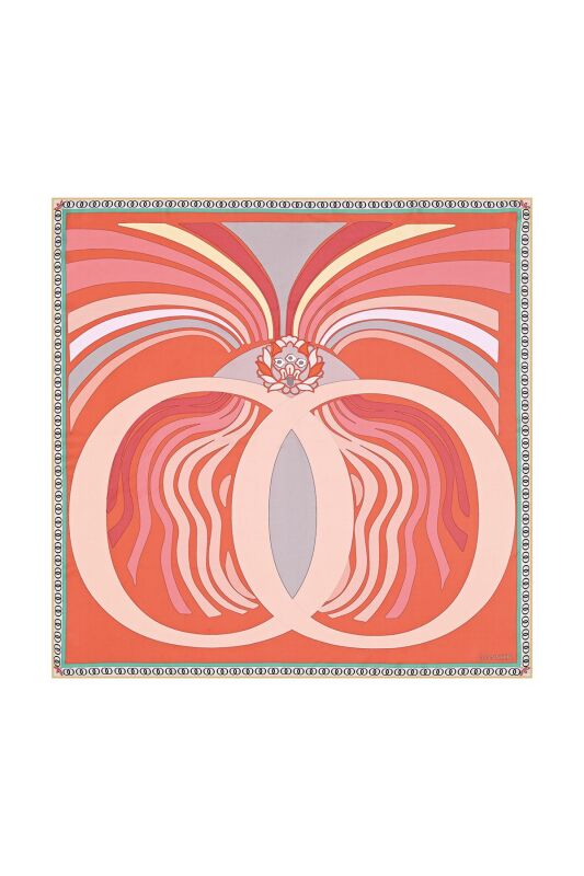 Water Fringe Silk Scarf Orange - 1