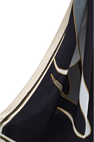 Water Stone Flosh Viscose Shawl Black - 5
