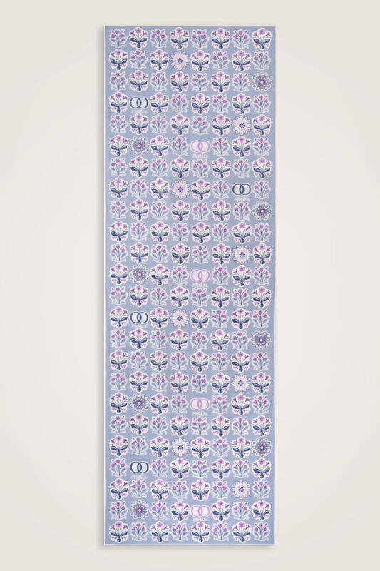 Wildflower Grey-Plum Cotton Silk Scarf - 2