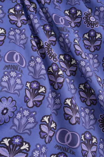 Wildflower Purple Denim Cotton Silk Scarf - 4
