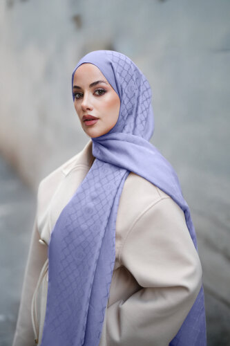Window Lattice Lavender Ramy Jacquard Shawl 