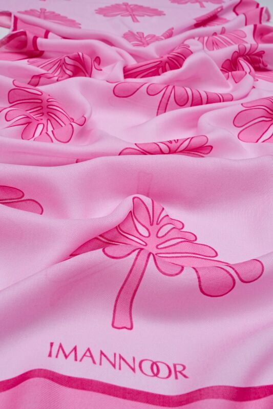Yaprak Pembe Modal Şal - 2