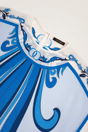 Yeni Dünya Mavi Krep İpek Kaftan - Imannoor (2)