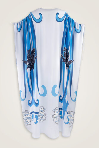 Yeni Dünya Mavi Tivil İpek Abaya - Imannoor (3)