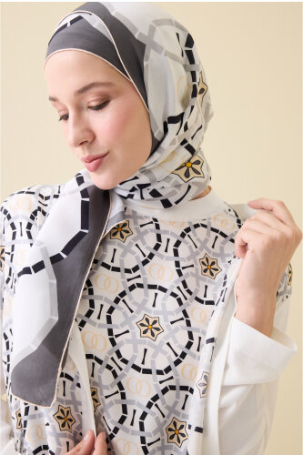 Yıldızlı Gece Beyaz İpek Triko Atlet - Imannoor