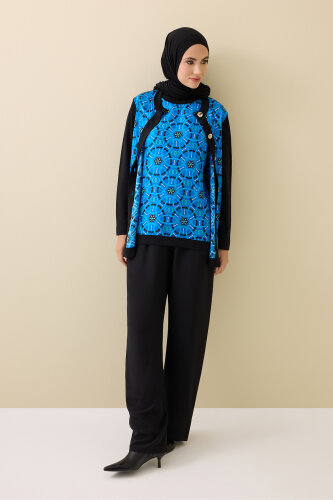 Yıldızlı Gece Lacivert İpek Triko Atlet - Imannoor (1)