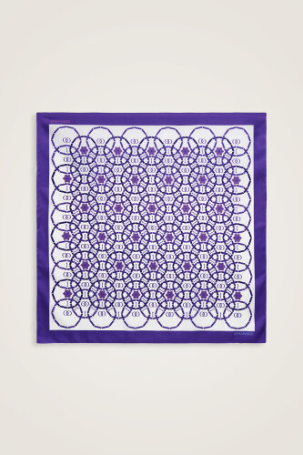 Yıldızlı Gece Mor-Mavi Çift Taraflı Tivil İpek Eşarp 90x90 - Imannoor (1)