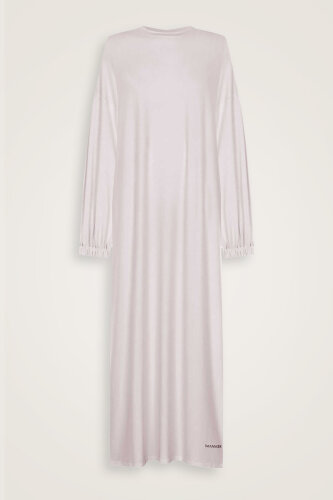 Yuvarlak Yaka Açık Taş Penye Elbise - Imannoor