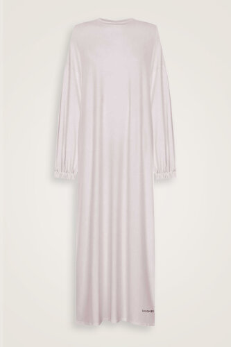 Yuvarlak Yaka Açık Taş Penye Elbise - Imannoor (1)