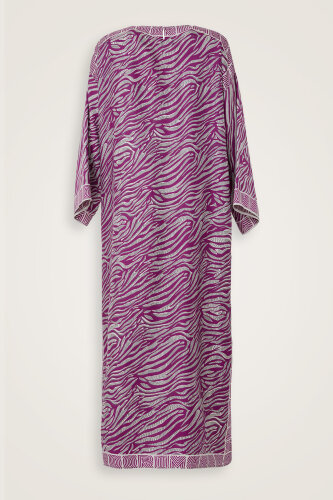 Zebra Silk Dress Fuchsia - Imannoor (2)