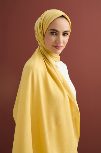 Zincir Desen Hardal Pamuk İpek Şal 70x210 