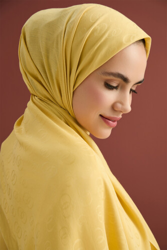 Zincir Desen Hardal Pamuk İpek Şal 70x210 - Imannoor (3)