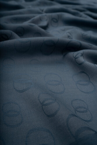 Zincir Desen Petrol Mavisi Pamuk İpek Şal 70x210 - Imannoor (4)