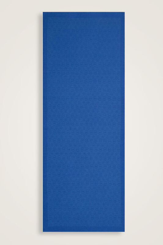 Zincir Desen Saks Mavi Pamuk İpek Şal 70x210 - 1