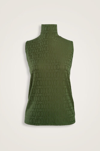 Zincir Jakar Haki Penye Kolsuz Bluz - Imannoor