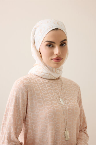 Zincir Krem Jakar Penye Bluz - Imannoor (3)