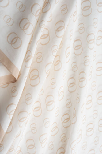 Zincir Logo Beyaz Pamuk Floş Şal 70x210 - Imannoor (4)