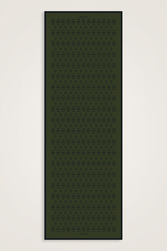 Zincir Logo Haki Pamuk Floş Şal 70x210 - 2