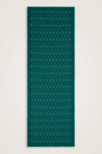 Zincir Logo Koyu Turkuaz Pamuk Floş Şal 70x210 - Imannoor (2)