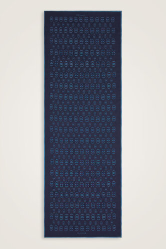 Zincir Logo Lacivert Pamuk Floş Şal 70x210 - Imannoor (2)