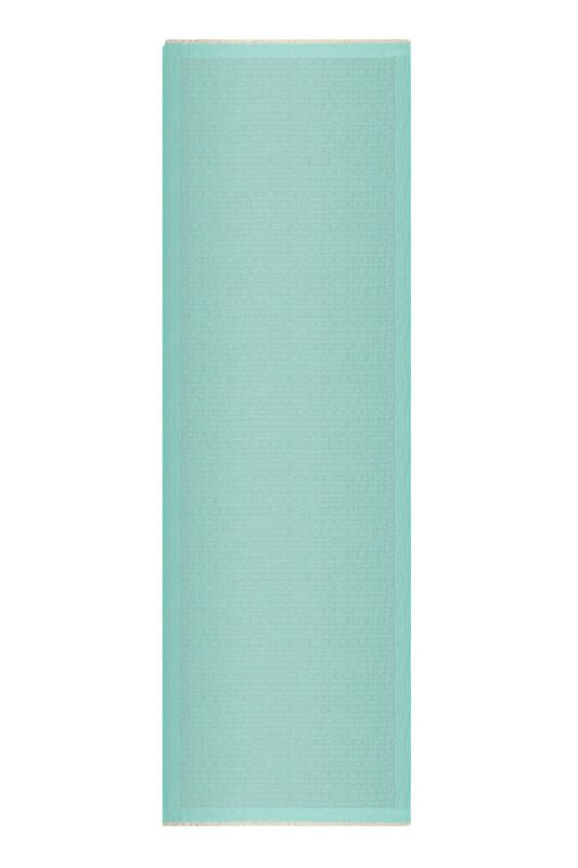Zincir Monogram Nil Yeşili Pamuk İpek Şal - 1